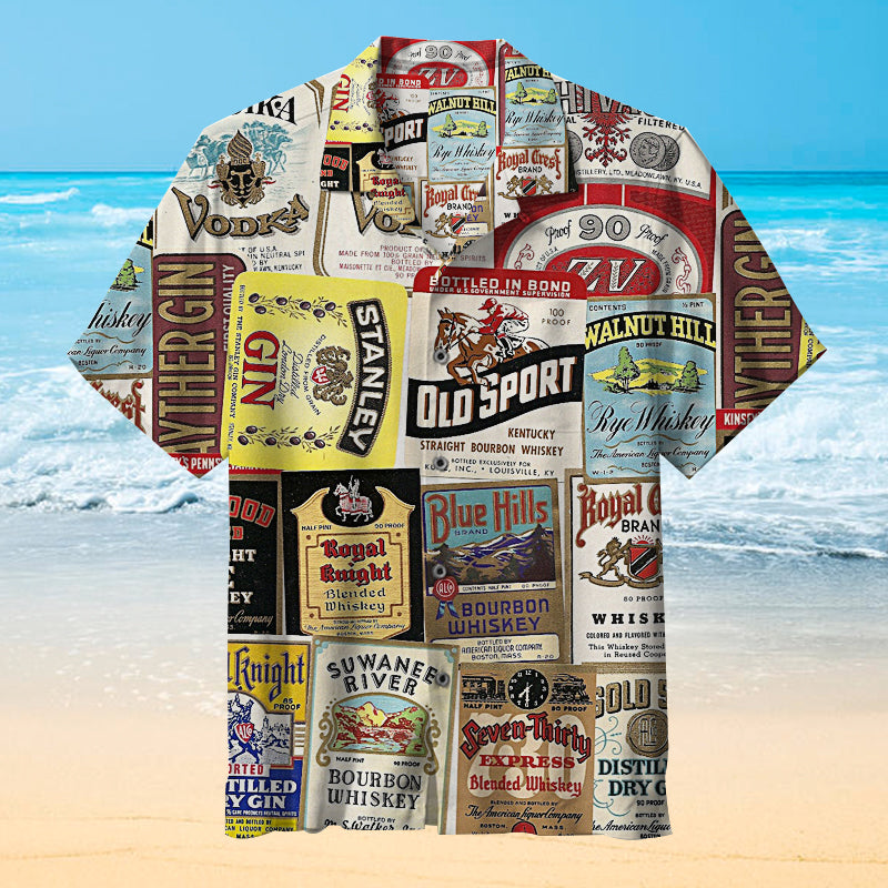 1940s Old Wine Label Unisex Hawaiian Shirt