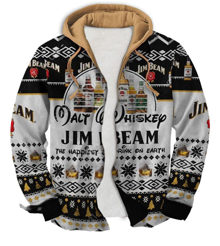 Men's Fake Two  Gradient Ugly Zip Hoodie Collection 007