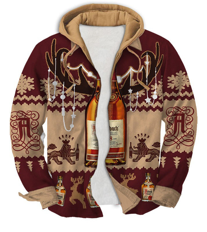 Men's Fake Two  Gradient Ugly Zip Hoodie Collection 012