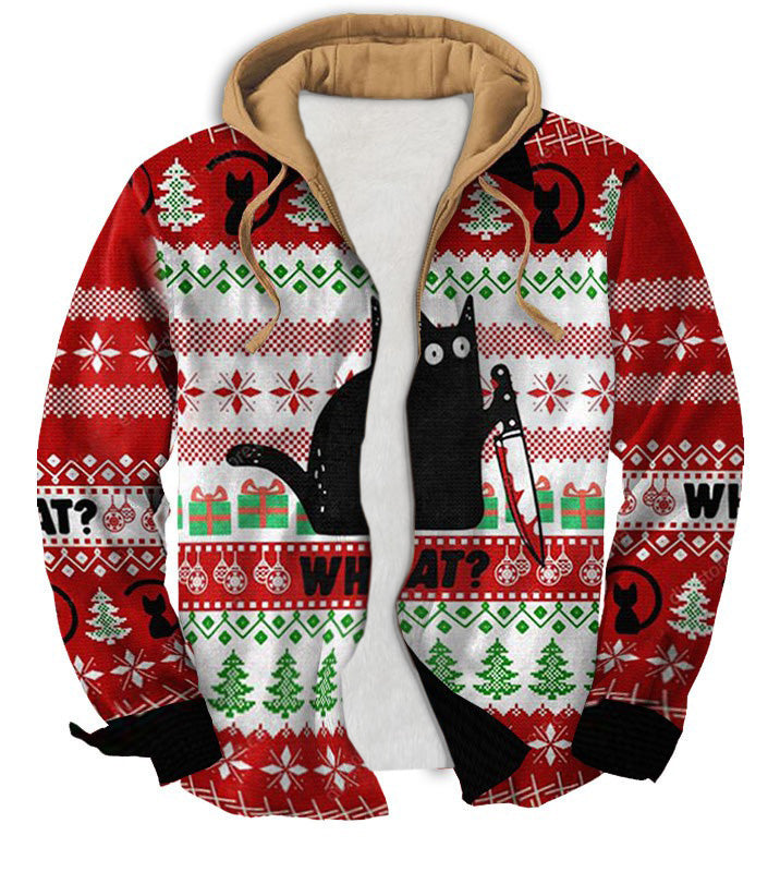 Men's Fake Two  Gradient Ugly Zip Hoodie Collection 008