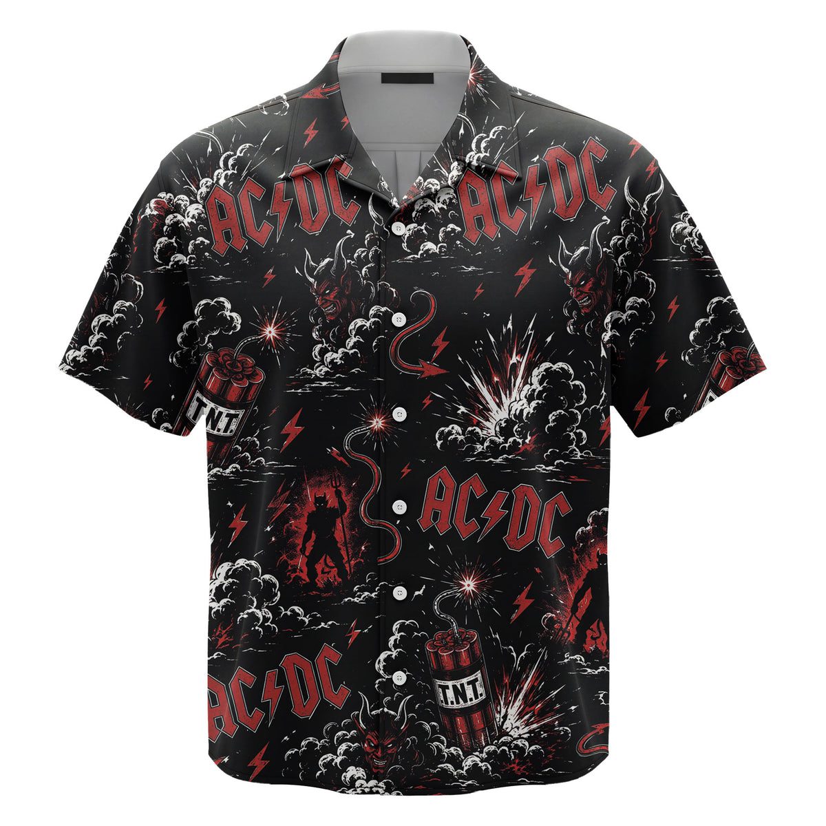 AC/DC T.N.T. Explosive Devil Hawaiian Shirt