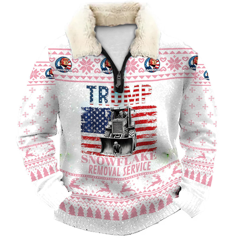 Abstract Pattern Christmas Ugly Quarter Zip Sweatshirt