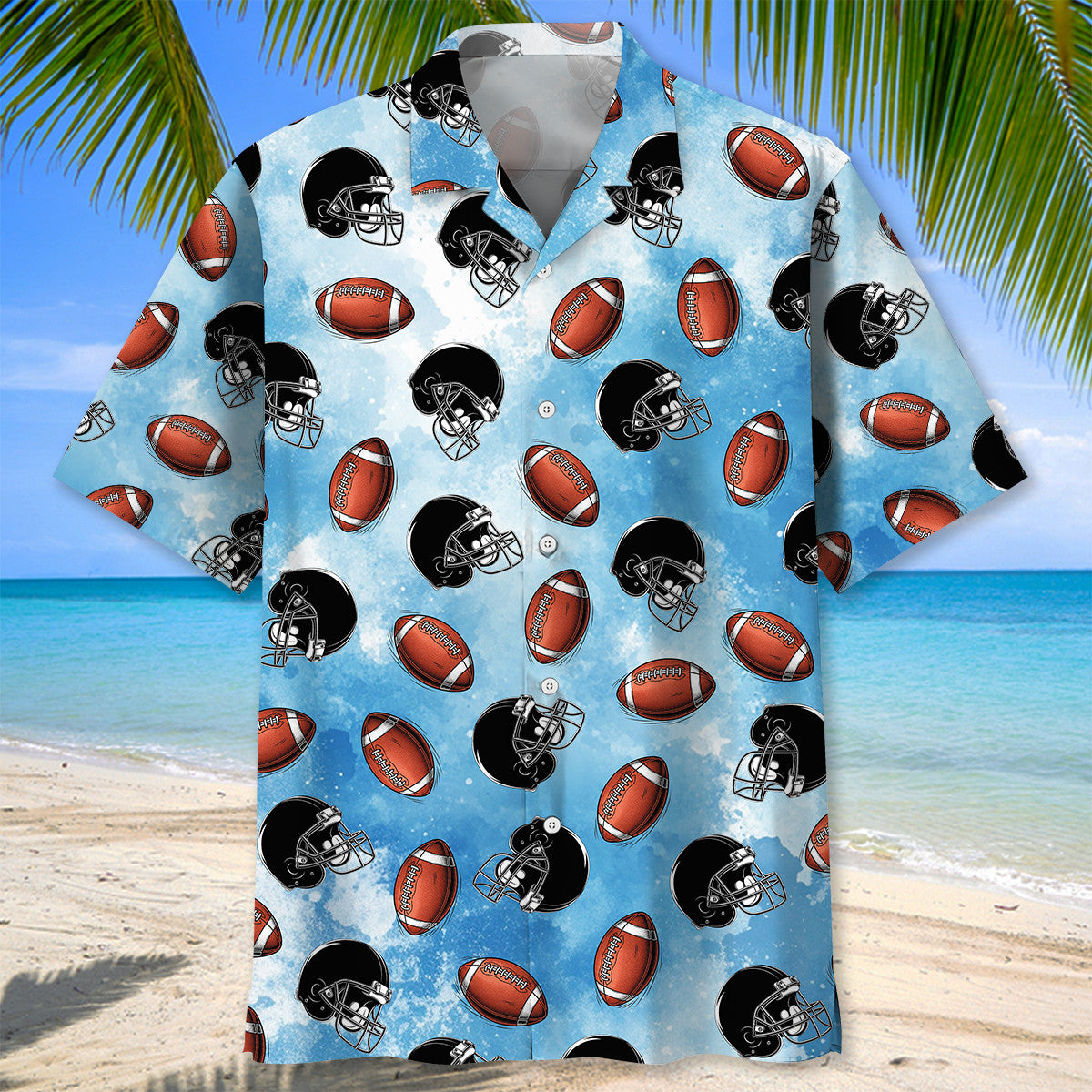 American Football Blue Hawaiian Shirt