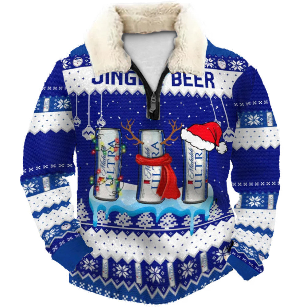 Arctic Blue & Silver Chill Ugly Quarter Zip Sweatshirt