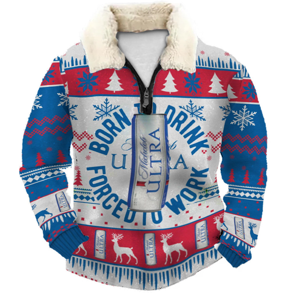 Arctic Red & Frosted Blue Ugly Quarter Zip Sweatshirt