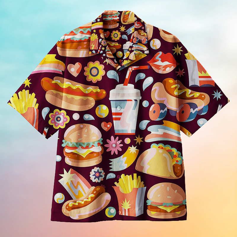 Beautiful Burgers, Tacos, Hot Dogs Universal Hawaiian Shirt