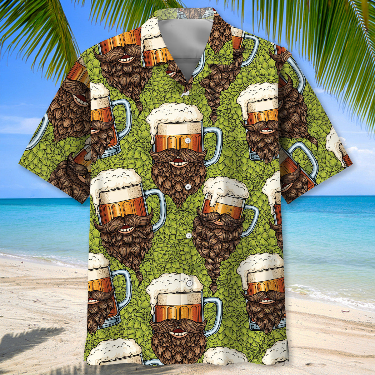 Beer Cup Has Beard Hawaiian Shirt