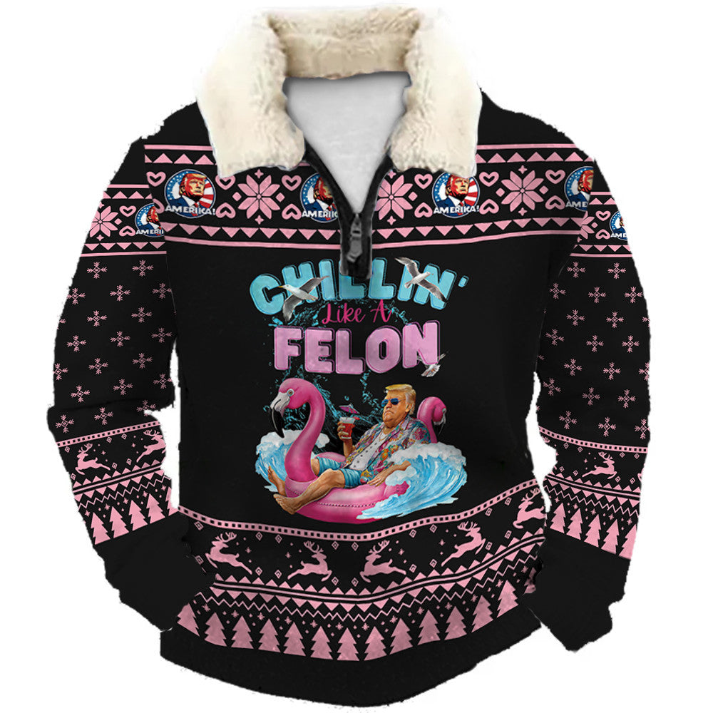 Black Ice Chillscape Ugly Quarter Zip Sweatshirt