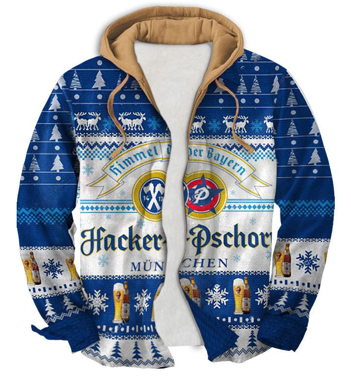 Blue Classic Geometric Ugly Zip Hoodie