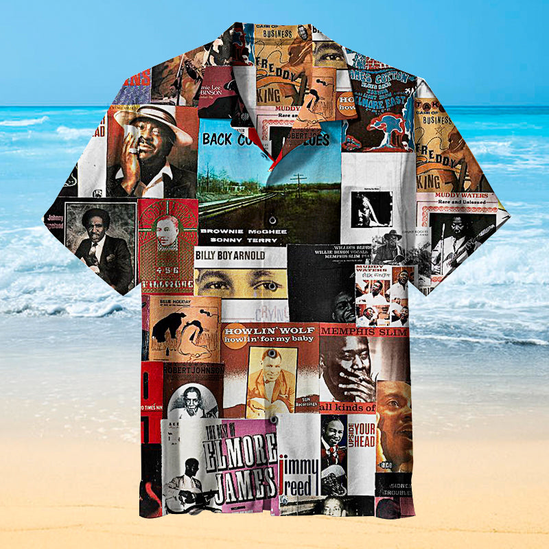 Blues Music Collage Universal Hawaiian Shirt