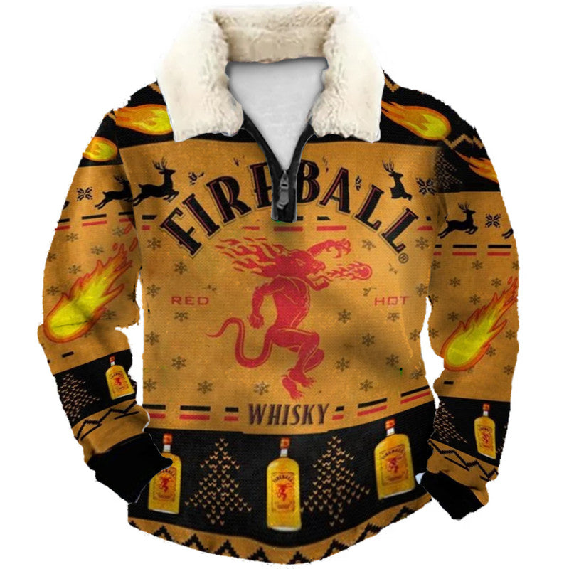 Brown Christmas Ugly Quarter Zip Sweatshirt