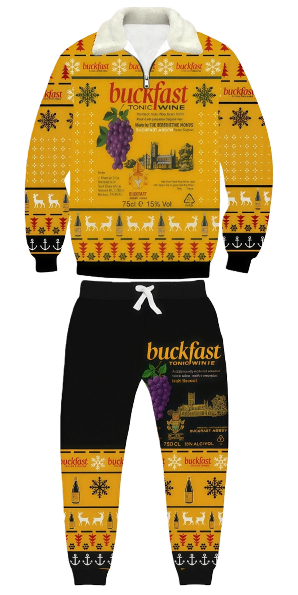 Buckfast Christmas Ugly Quarter Zip Sweatshirt & Sweatpant Set Edition 270