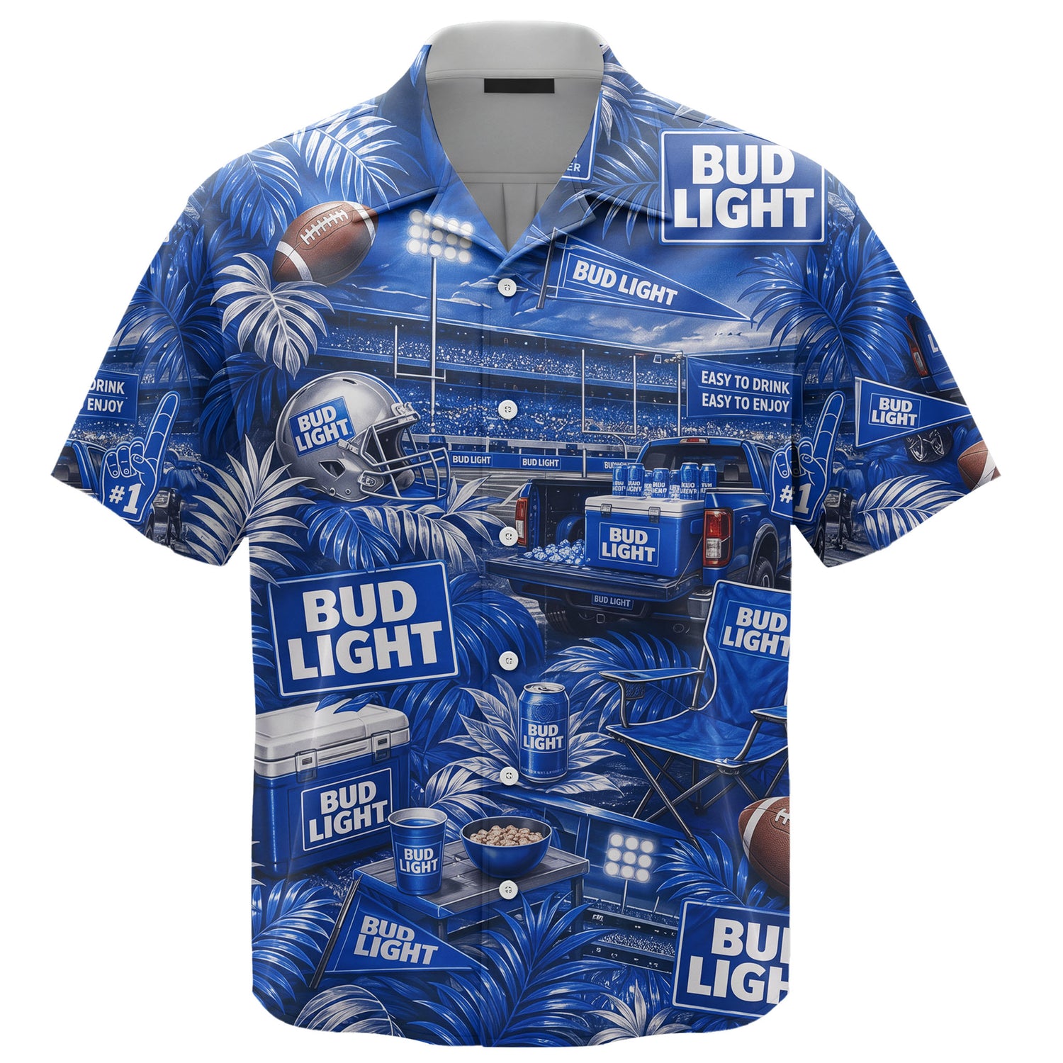 Bud Light Football Tailgate Hawaiian Shirt