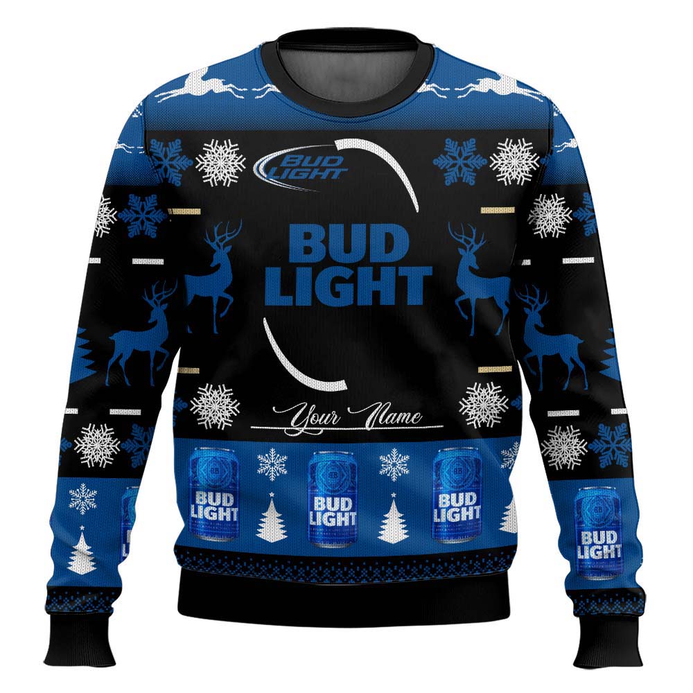 Bud Light Lager – Custom Name Ugly Sweater