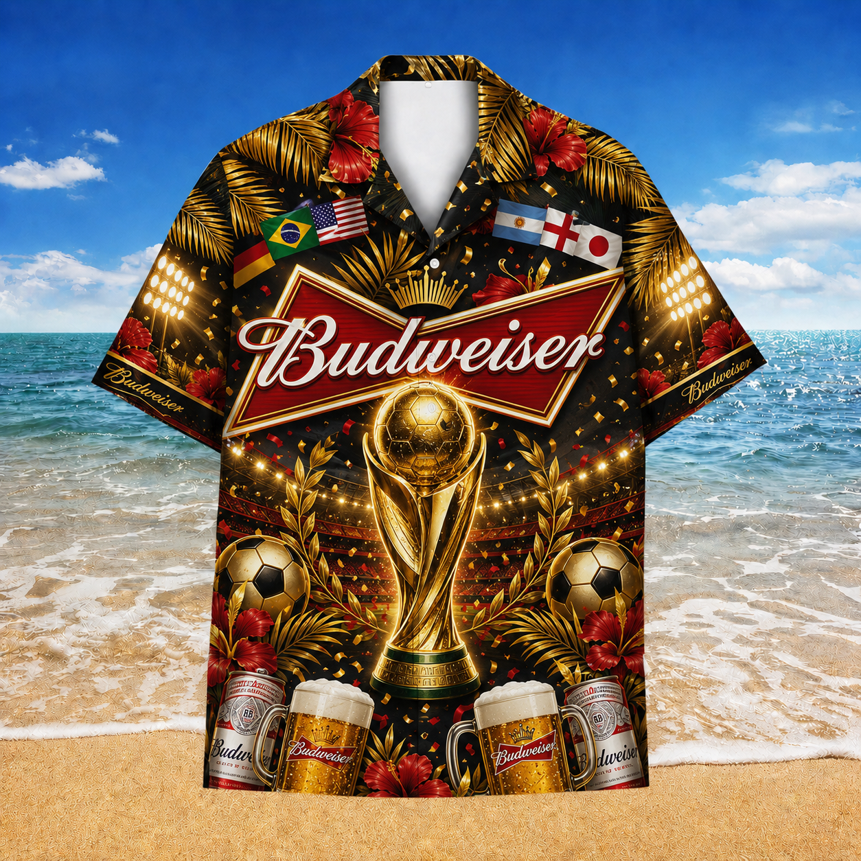 Budweiser Global Soccer Cup Aloha Shirt