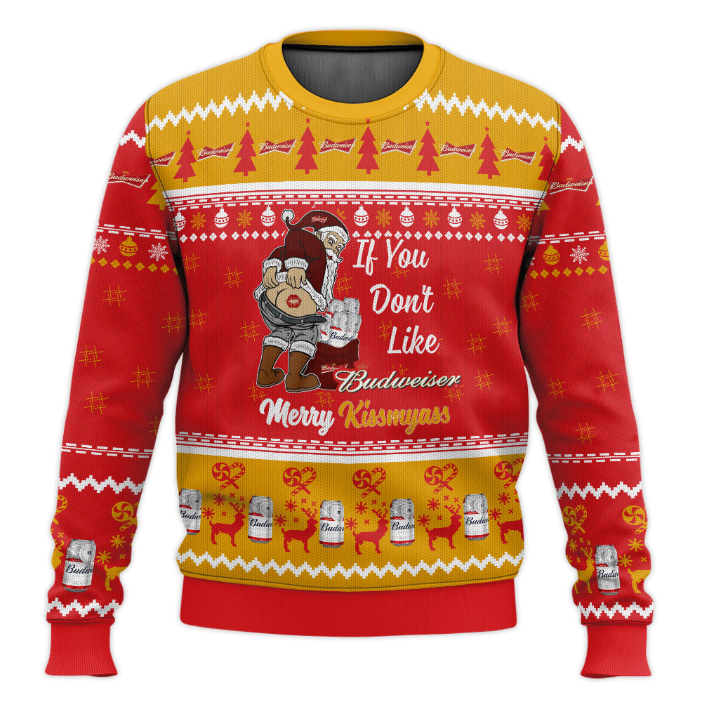 Budweiser Merry Kissmyass Ugly Sweater