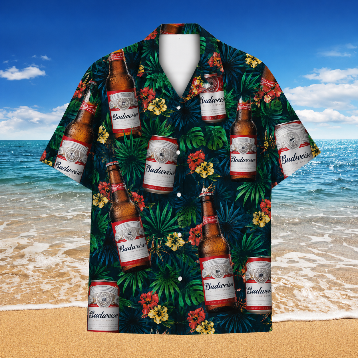 Budweiser Tropical Beer Hawaiian Shirt