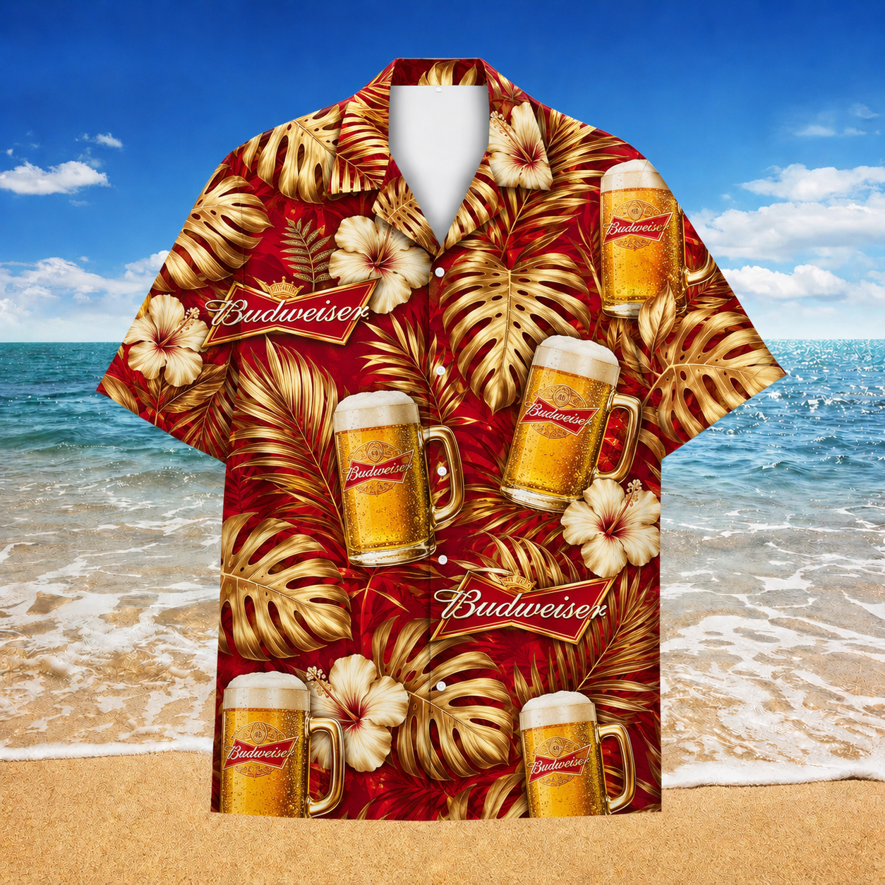 Budweiser Tropical Gold Hawaiian Shirt 2.0