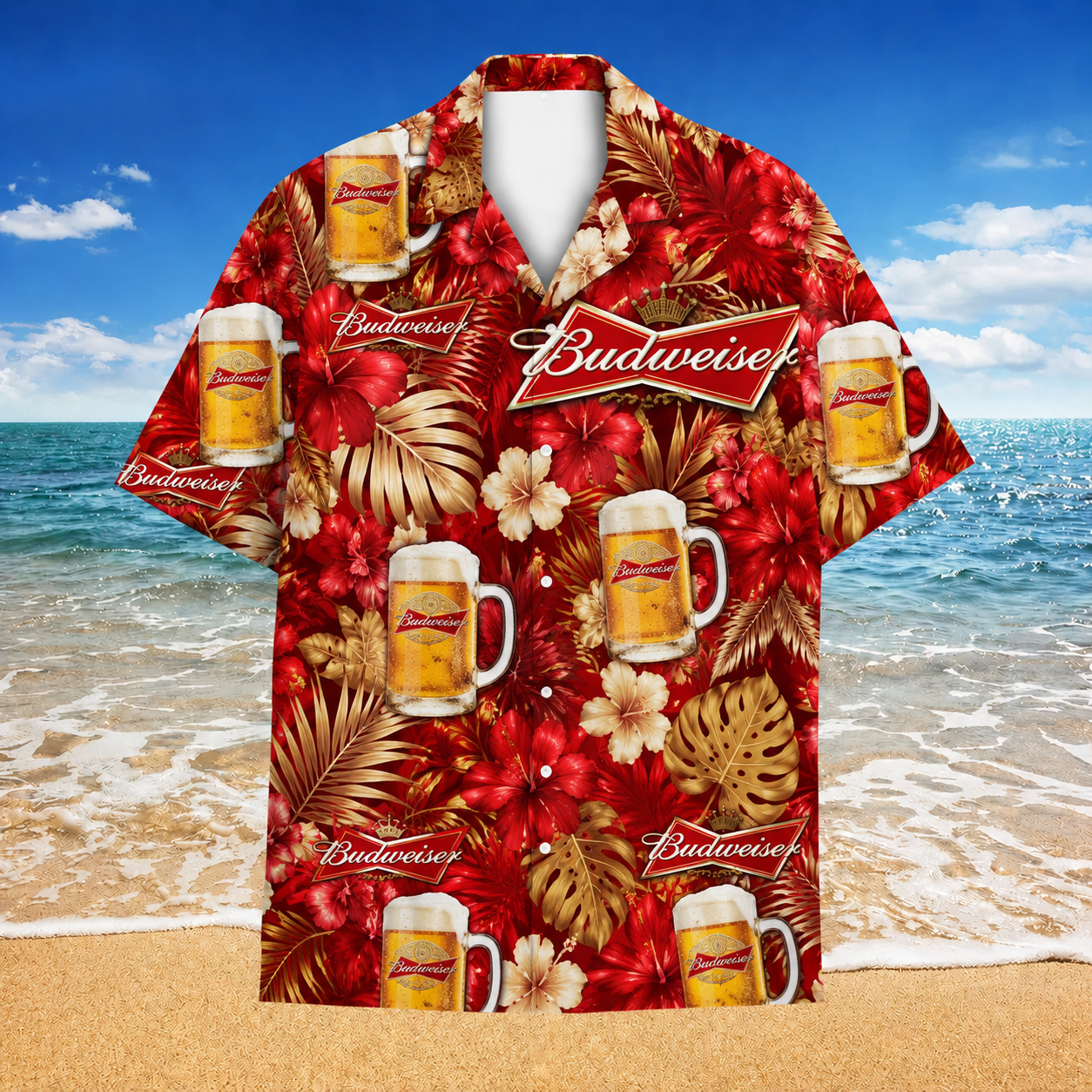 Budweiser Tropical Gold Hawaiian Shirt