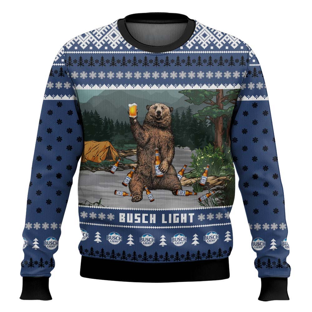 Busch Light Bear Ugly Sweater