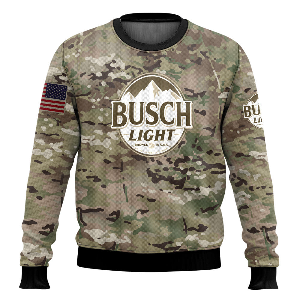 Busch Light Camo Ugly Sweater