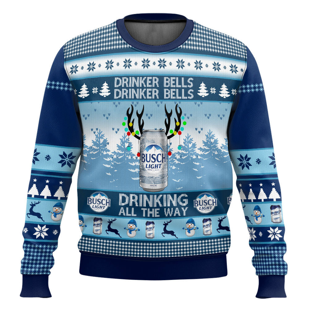 Busch Light Drinker Bells Ugly Sweater