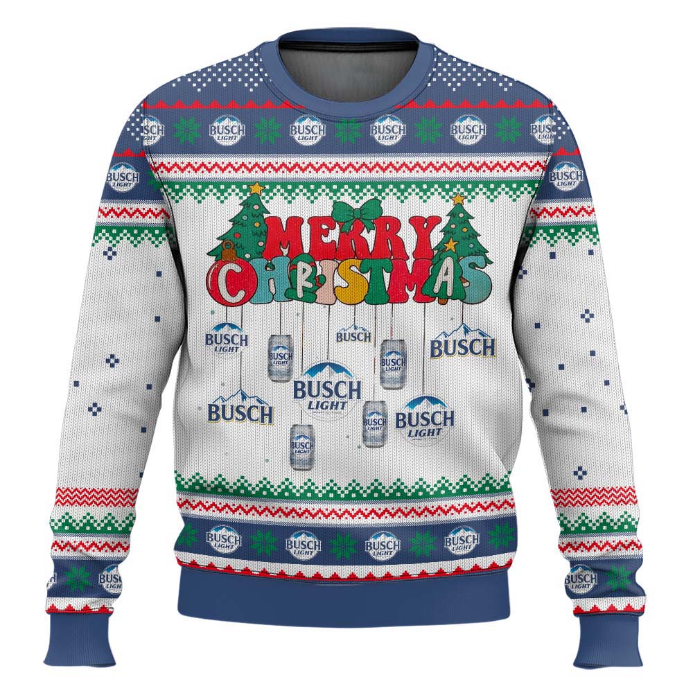 Busch Light Merry Christmas Ugly Sweater