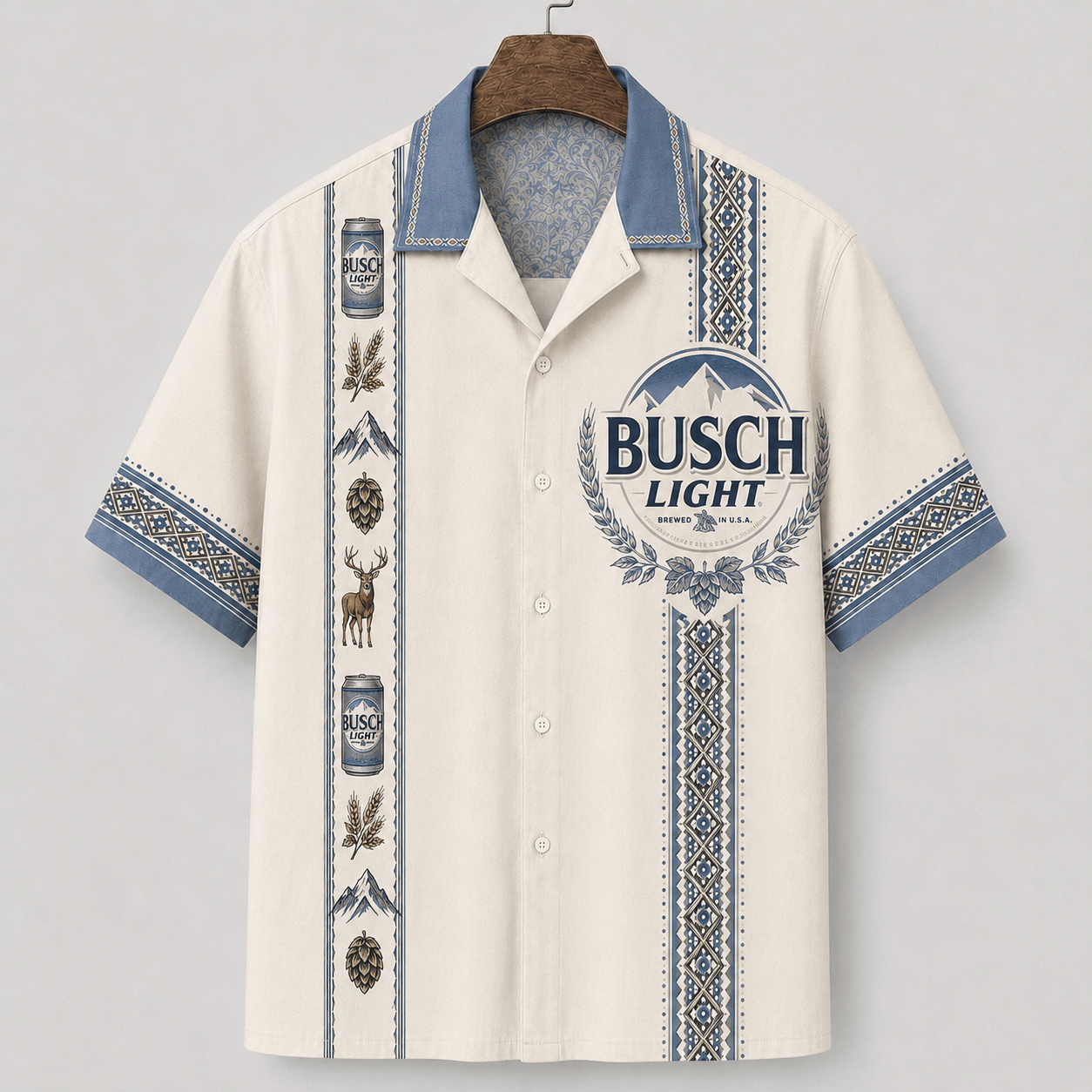 Busch Light Mountain Heritage Hawaiian Shirt