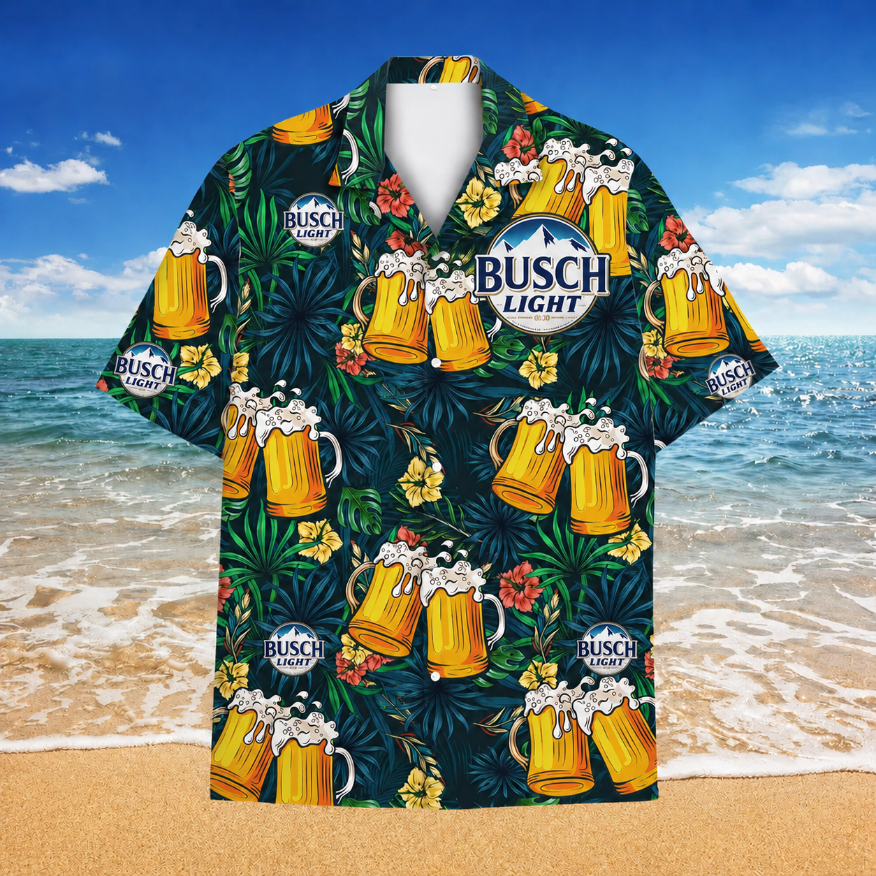 Busch Light Tropical Beer Hawaiian Shirt