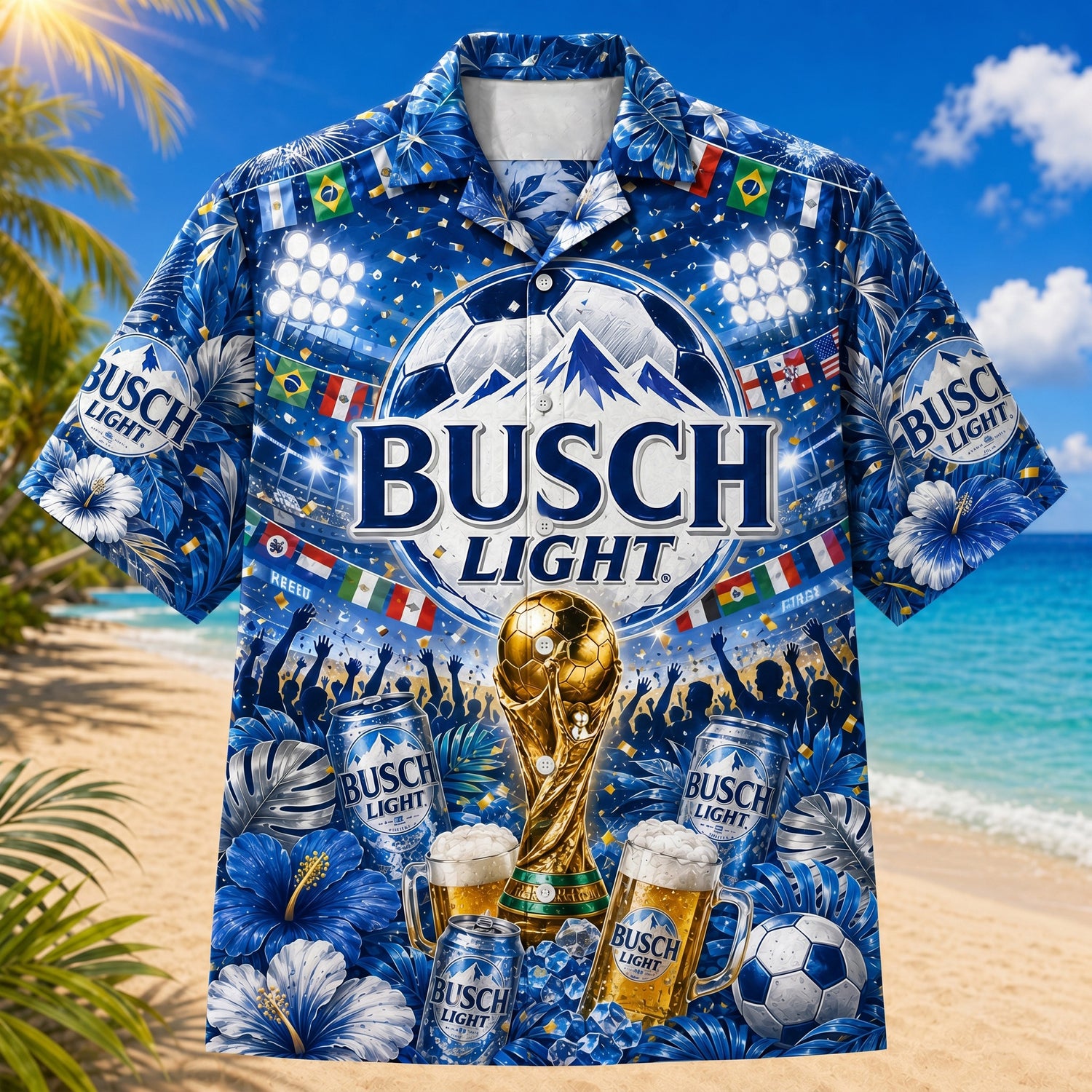 Busch Light World Cup Hawaiian Shirt