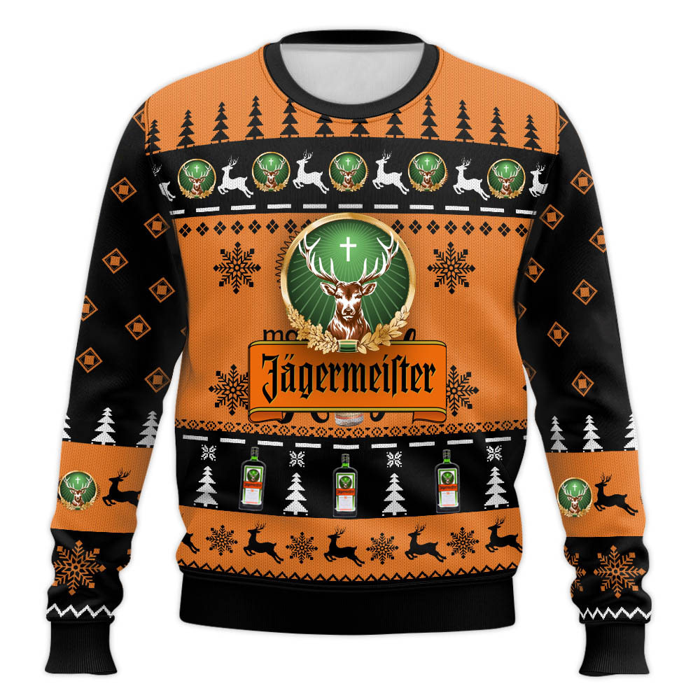 Christmas Jagermeister Liqueur Ugly Sweater