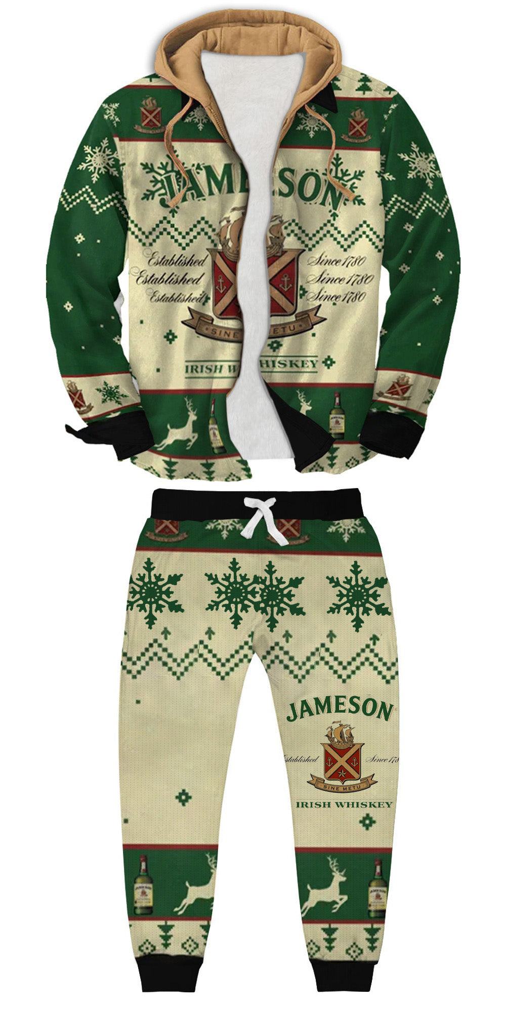 Christmas Enchanted Forest Ugly Zip Hoodie & Sweatpant Set