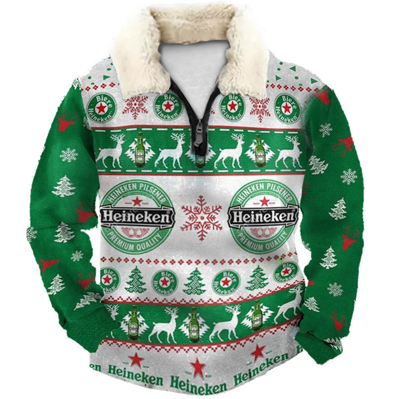 Christmas Green Ugly Quarter Zip Sweatshirt