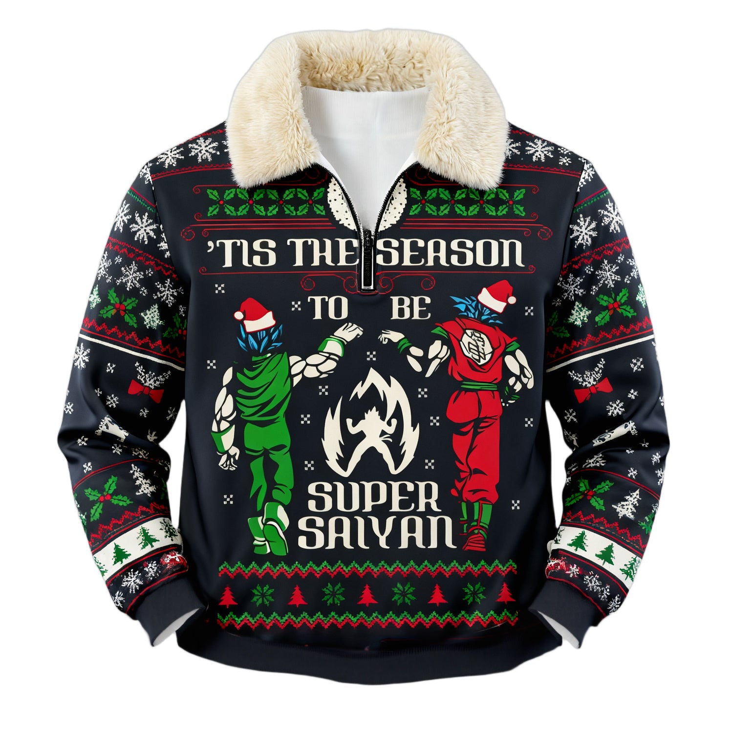 Christmas Ugly Quarter Zip Sweatshirt Collection 006
