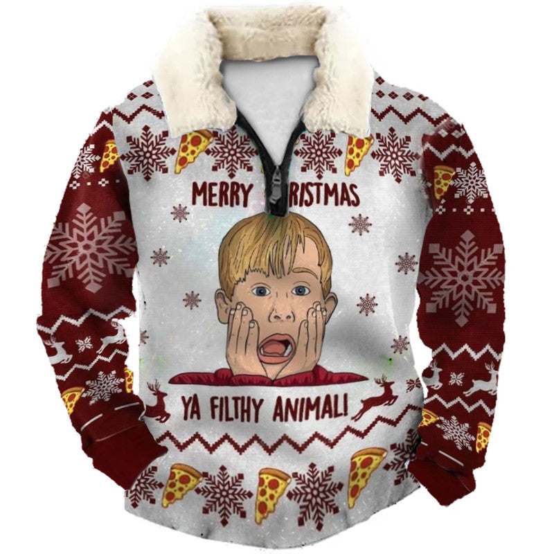 Christmas Ugly Quarter Zip Sweatshirt Collection 010