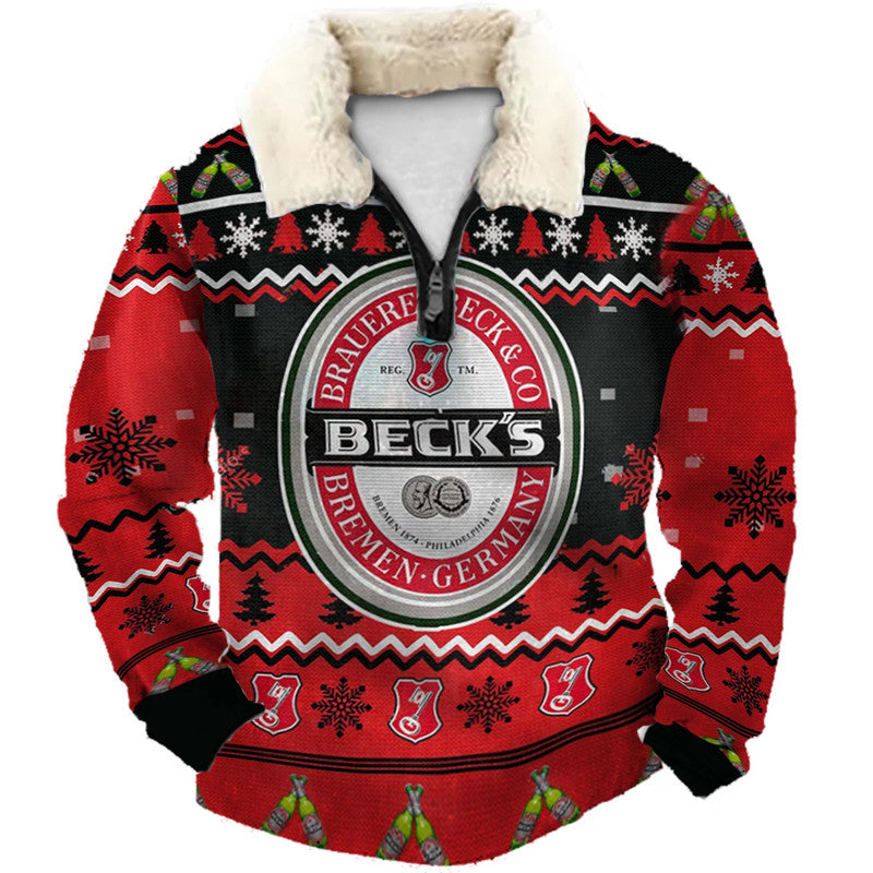 Christmas Ugly Quarter Zip Sweatshirt Collection 054