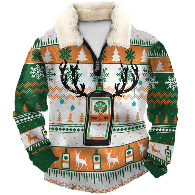 Christmas Ugly Quarter Zip Sweatshirt Collection 059