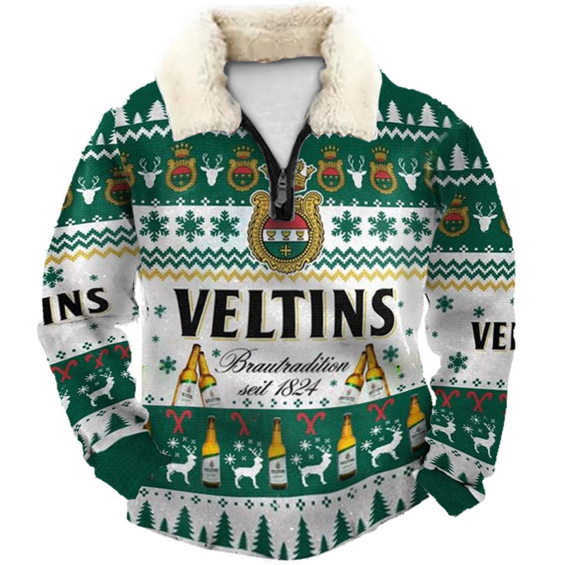 Christmas Ugly Quarter Zip Sweatshirt Collection 061