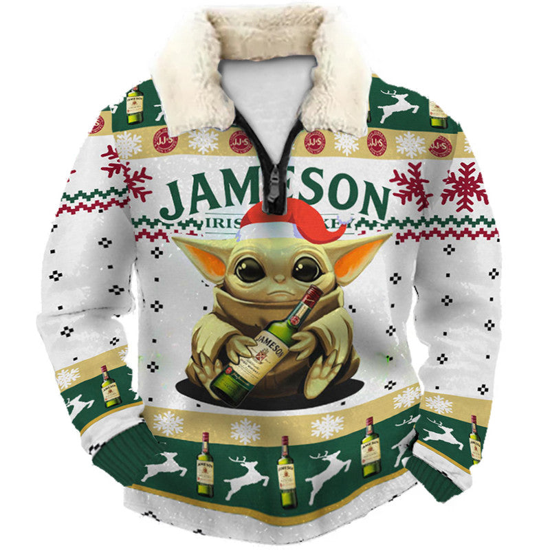 Christmas Ugly Quarter Zip Sweatshirt Collection 077