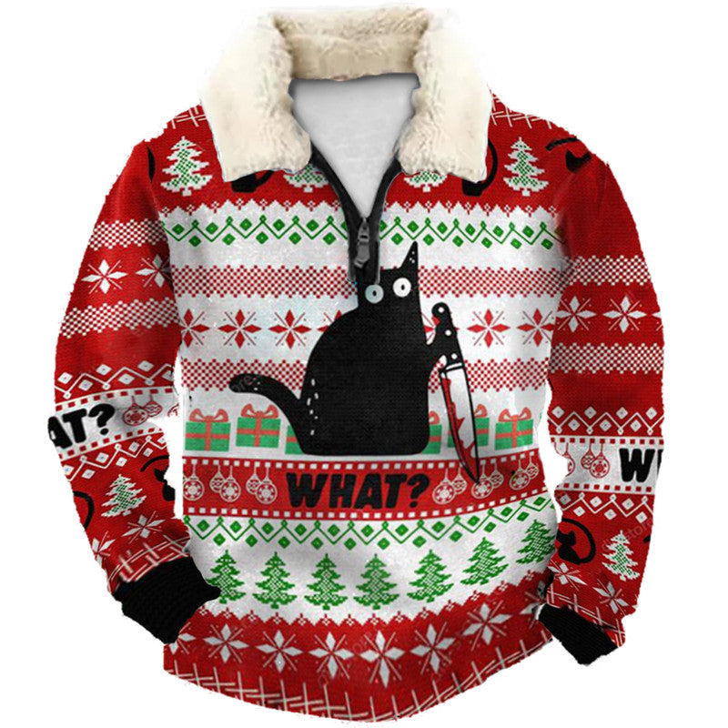 Christmas Ugly Quarter Zip Sweatshirt Collection 085