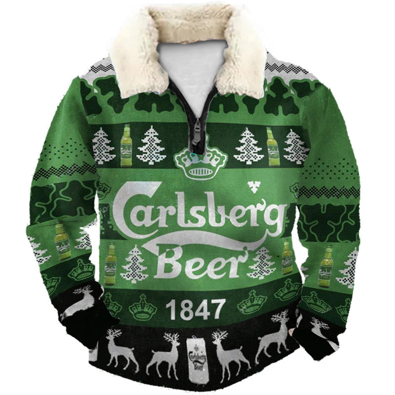 Christmas Ugly Quarter Zip Sweatshirt Collection 098