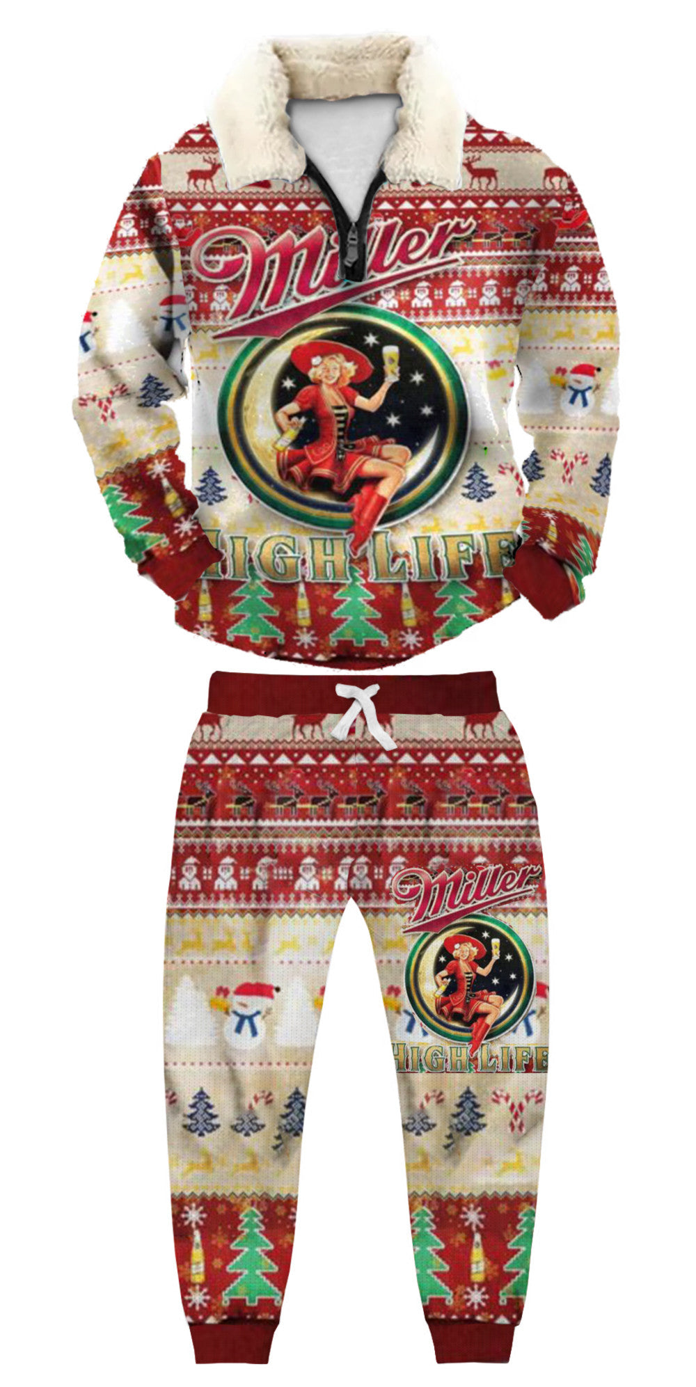Christmas Ugly Quarter Zip Sweatshirt & Sweatpant Set Edition007