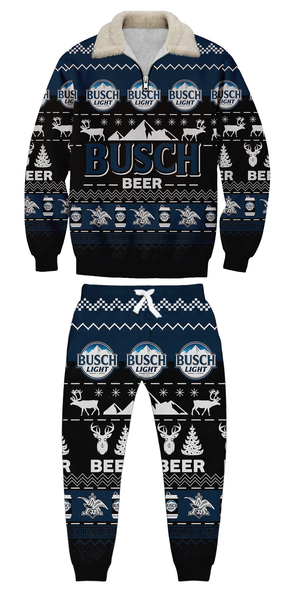 Christmas Ugly Quarter Zip Sweatshirt & Sweatpant Set Edition010