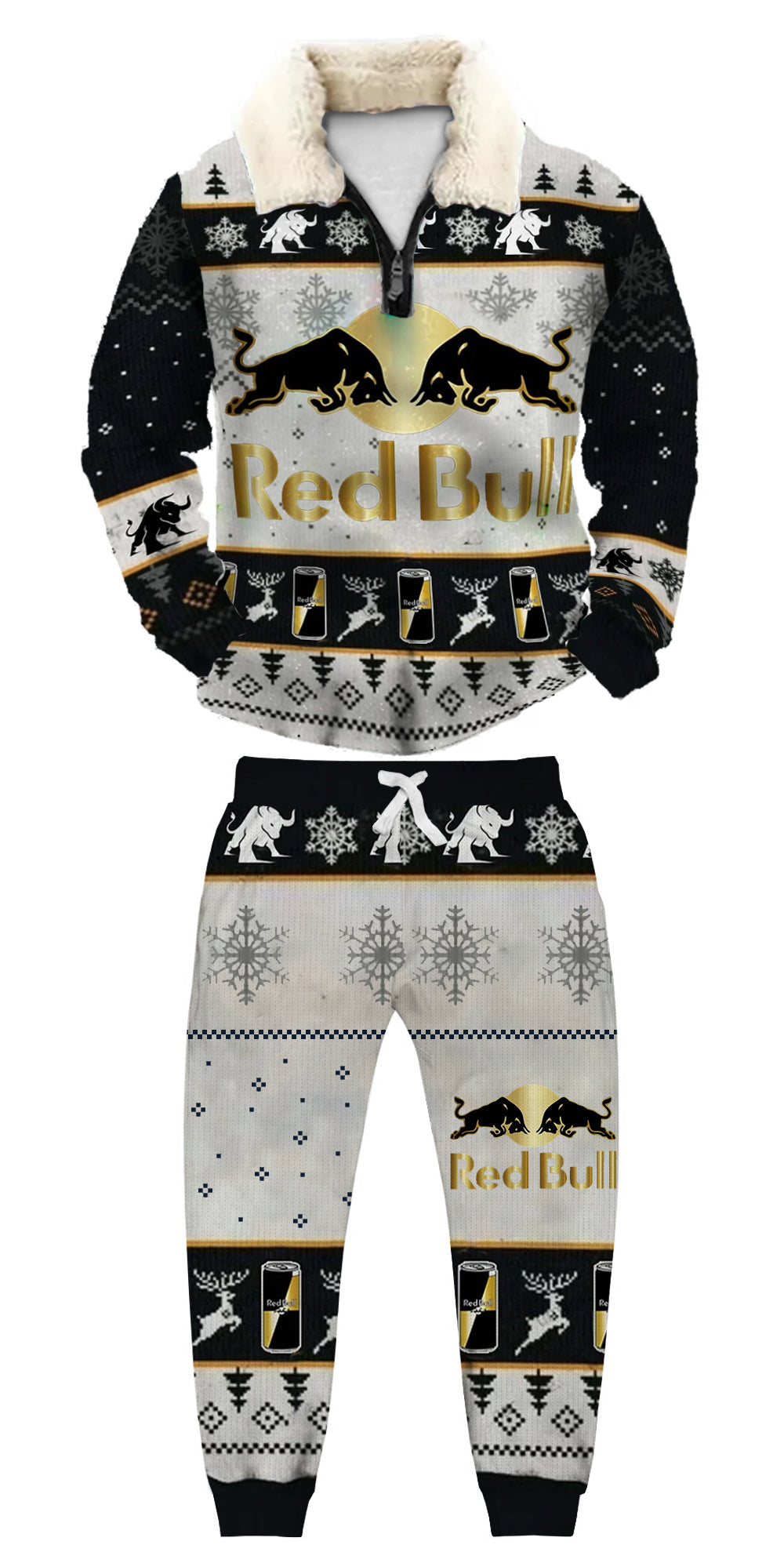 Christmas Ugly Quarter Zip Sweatshirt & Sweatpant Set Edition011