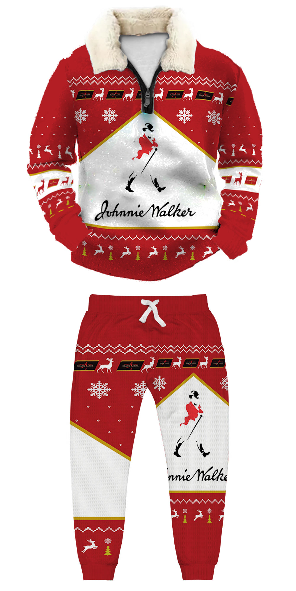 Christmas Ugly Quarter Zip Sweatshirt & Sweatpant Set Edition017