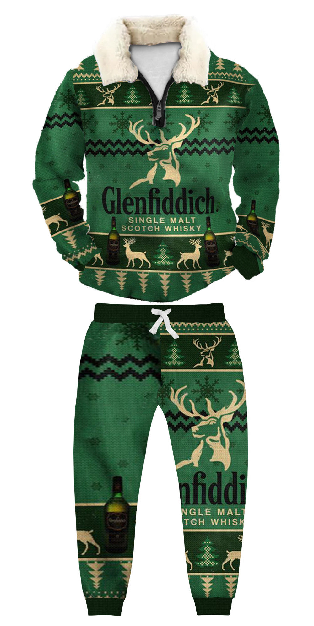 Christmas Ugly Quarter Zip Sweatshirt & Sweatpant Set Edition026
