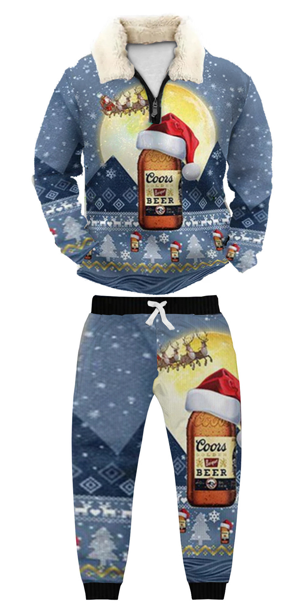 Christmas Ugly Quarter Zip Sweatshirt & Sweatpant Set Edition029