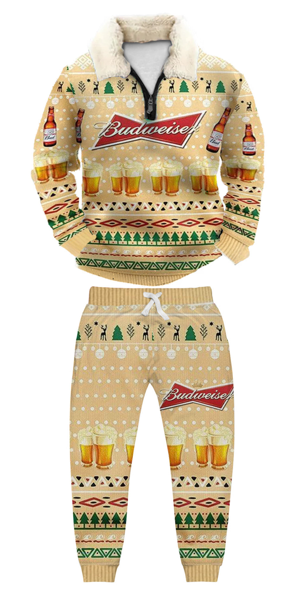 Christmas Ugly Quarter Zip Sweatshirt & Sweatpant Set Edition031