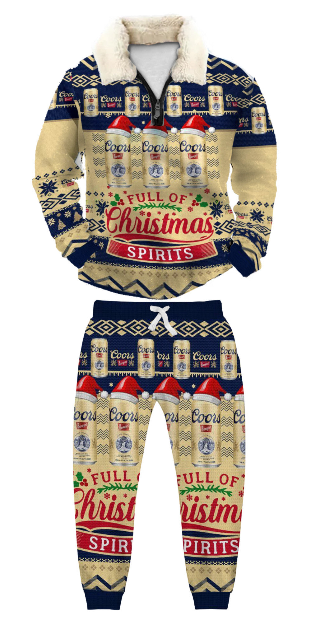 Christmas Ugly Quarter Zip Sweatshirt & Sweatpant Set Edition037