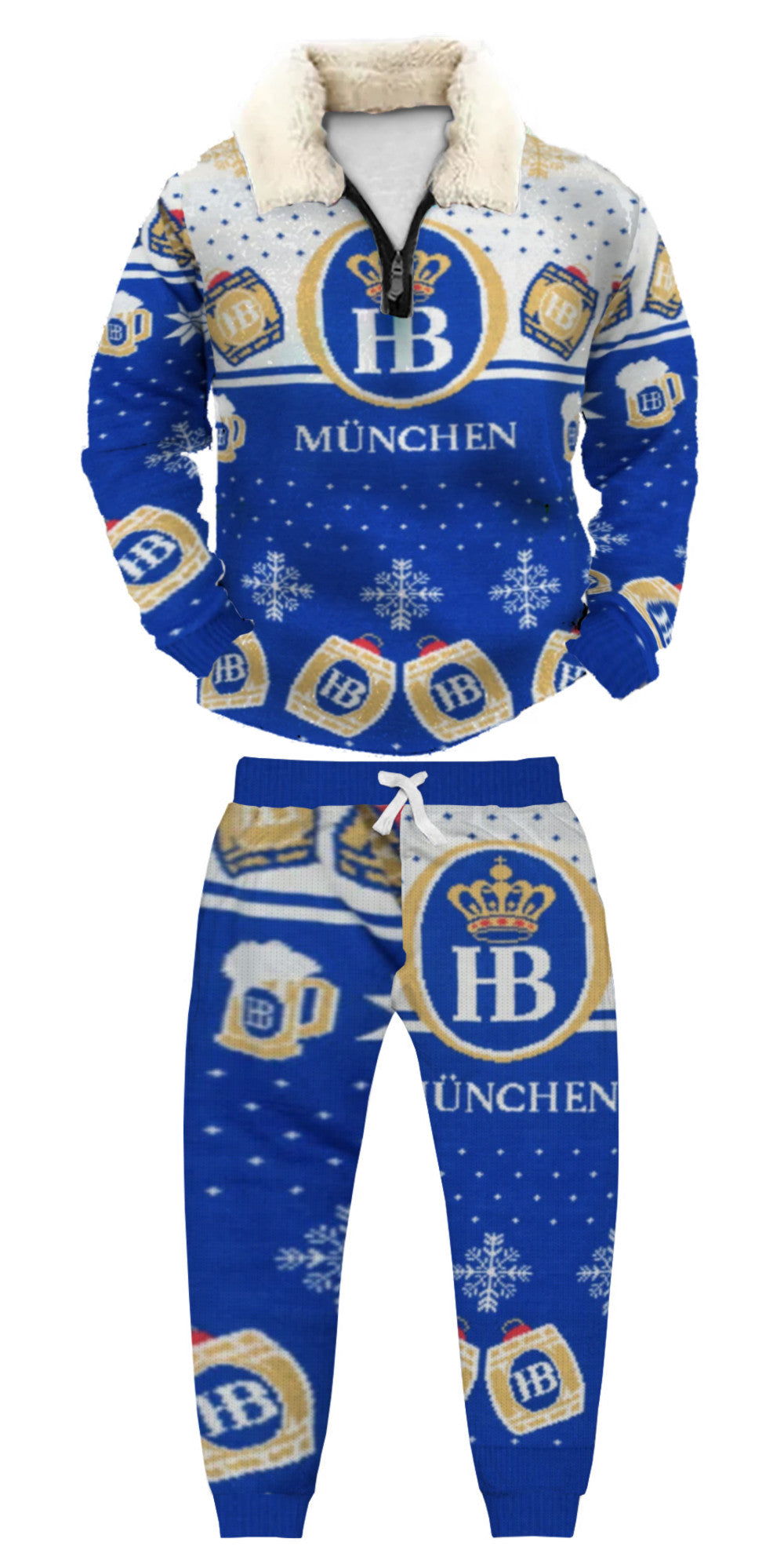 Christmas Ugly Quarter Zip Sweatshirt & Sweatpant Set Edition039